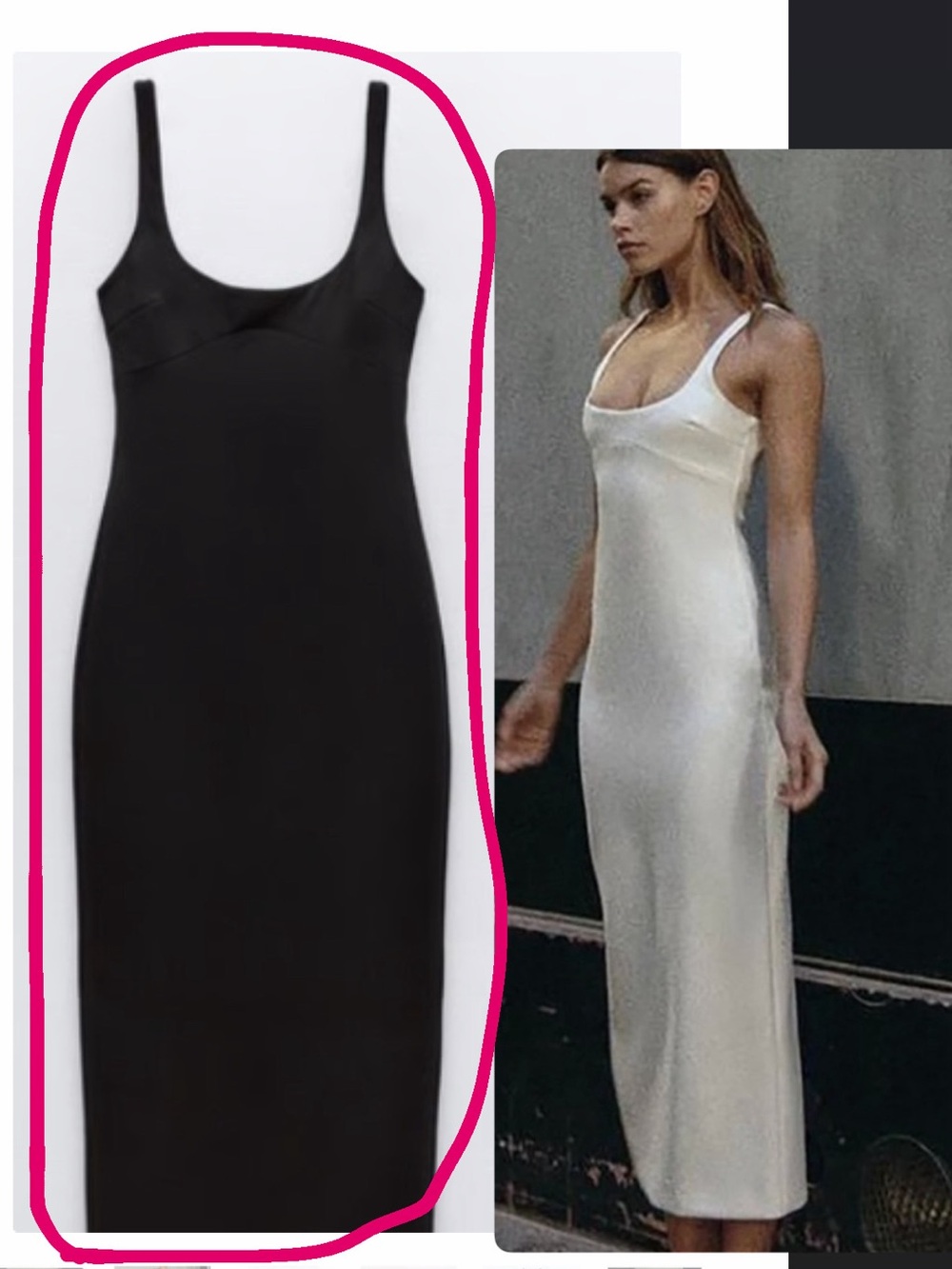 NWT! Zara Black Crepe fitted sleek Dress fully lined Size L